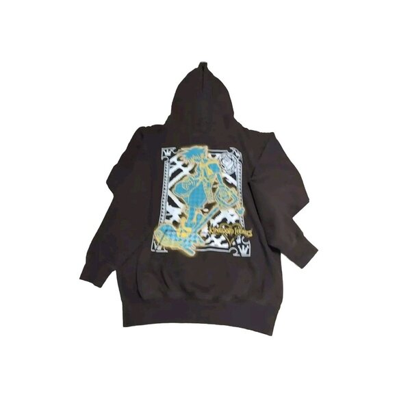 Disney Other - Kingdom Hearts Sora Neon Hoodie Sz Small Black Video Game Disney Keyblade